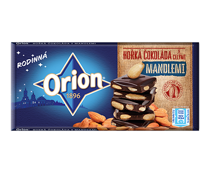 ORION HORKÁ ČOKOLÁDA S CELÝMI MANDĽAMI