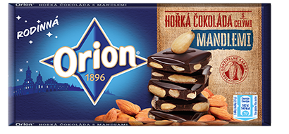 ORION HORKÁ ČOKOLÁDA S CELÝMI MANDĽAMI